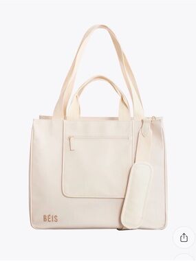 BEIS Cream East to West Tote Bag